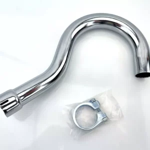 Abverkauf Auspuffkrümmer Stahl 32mm Zylinderanschluss 30mm Auspuffanschluss mit Krümmerschelle für Zündapp, RS 50, Roller Typ 561