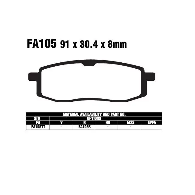 EBC FA105 TT Bremsbeläge passend für Yamaha YZ 490 Markenprodukt