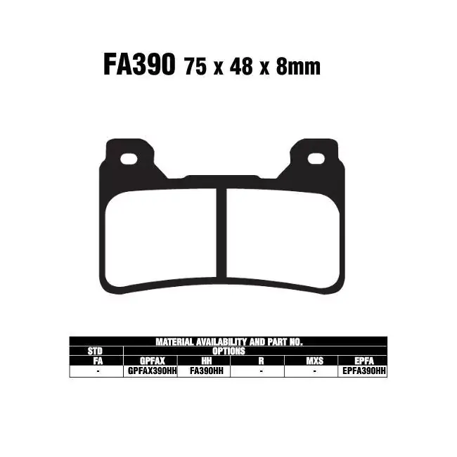 Preisreduziert EBC FA390 HH Bremsbeläge passend für Honda