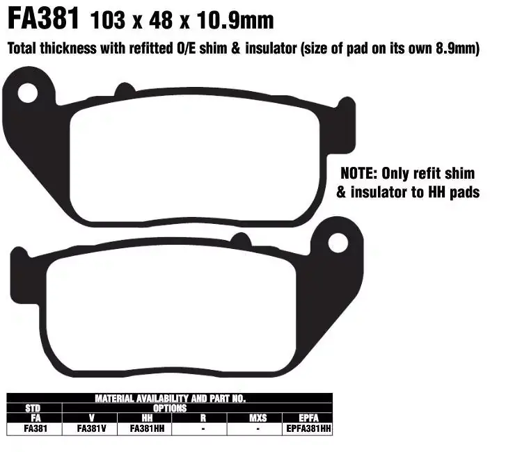 Sichere Zahlung EBC FA381 HH Bremsbeläge passend für Harley Davidson Sportster