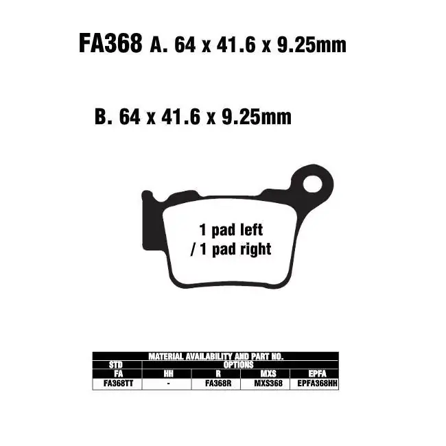 Knallerangebot EBC FA368 TT Bremsbeläge passend für BMW, KTM, Husaberg, Husqvarna