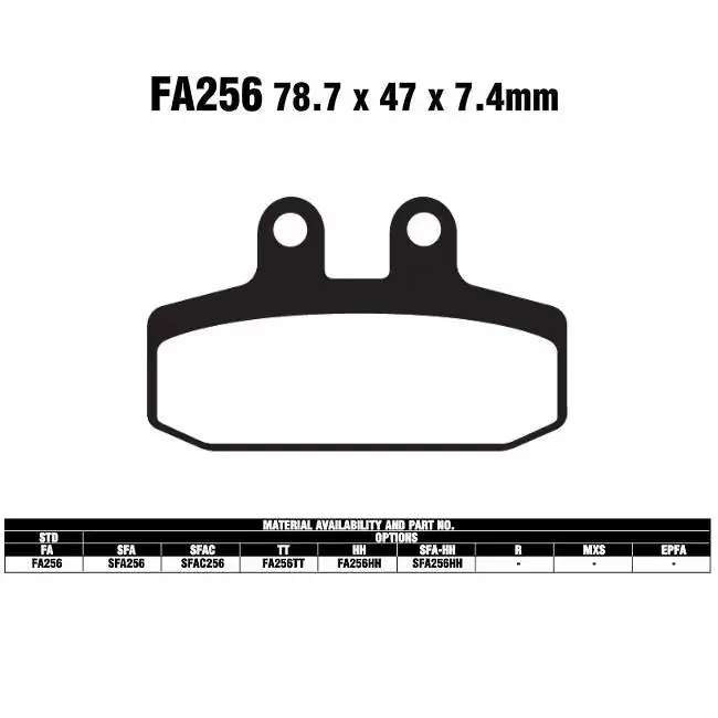 Neu Im Sortiment EBC FA256 HH Bremsbeläge passend für Aprilia, Gilera, Honda