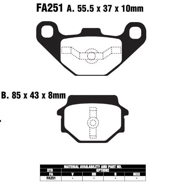 Sonderangebot EBC FA251 Bremsbeläge passend für Buell M2, S1, S3
