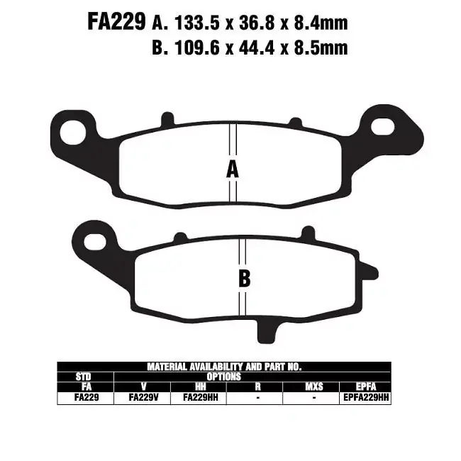 Billig EBC FA229HH Bremsbeläge passend für Suzuki & Kawasaki