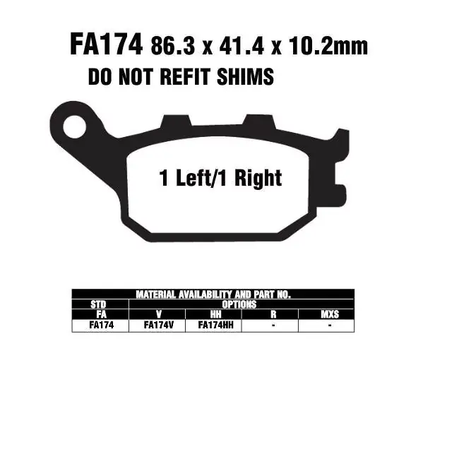 EBC FA174 HH Bremsbeläge passend für Honda, Suzuki, Yamaha Günstig