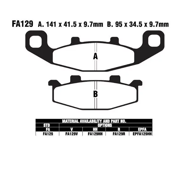 EBC FA129 R Bremsbeläge passend für Suzuki & Kawasaki Wochenendangebot