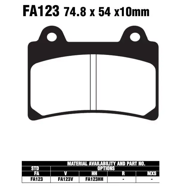Versand Am Gleichen Tag EBC FA123 HH Bremsbelag passend für Yamaha