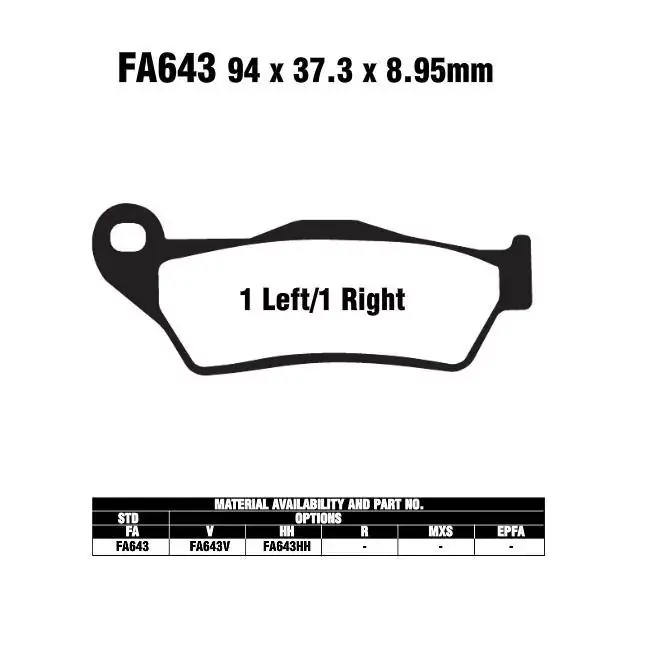Echt EBC FA643V Bremsbeläge passend für Harley Davidson XG 500, XG 750