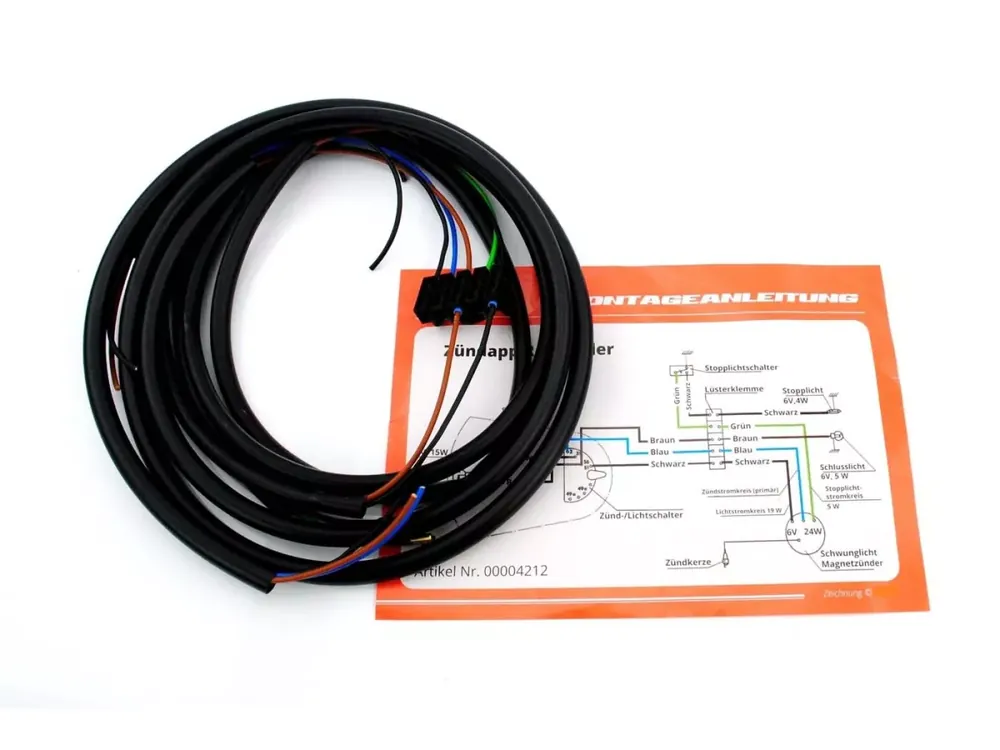 Schneller Versand Kabelbaum mit Schaltplan Goebel für Zündapp R 50 Roller