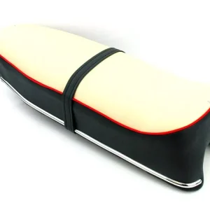 Sitzbank Kunstleder 600x230x100mm Schwarz/Weiß für Kreidler, Florett Eiertank Jetzt Bestellen