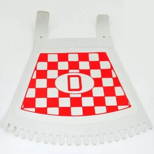 Spritzlappen Weiß Rot Kariert 200mm x 190mm für Fahrrad, Mofa, Moped, Mokick Sichere Zahlung