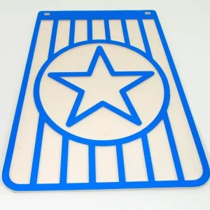 Bestseller Spritzlappen Weiß-Blau 210/175x270mm für Mofa, Moped, Mokick