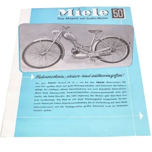 Reklameblatt für Miele K 50 Moped Geprüft