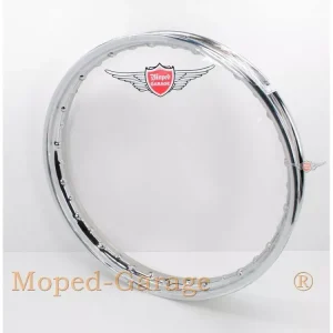 Felge Chrom 1,60 x 17 Zoll 36 Loch 6mm Nippelöffnung für Mofa, Moped, Mokick, Motorrad Letzte Chance