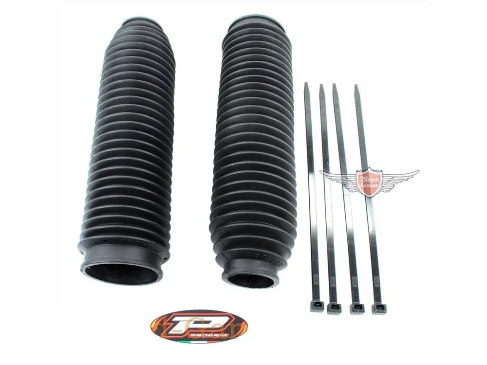 Gabelfaltenbalg Kompression 2 Stück schwarz Ø42/45 mm Ø60 mm 200 mm 350 mm für Mofa, Moped, Mokick, KKR Motorrad Neue Kollektion