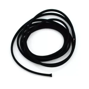 Sofort Bestellen Stromkabel Textilumflochten 2m 1,0qm Schwarz für Mofa, Moped, Mokick, Motorrad, Oldtimer Roller