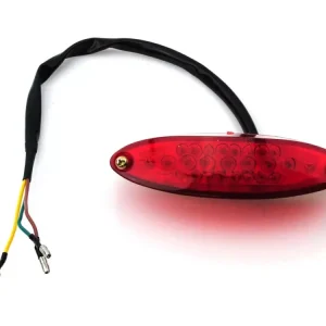 Sofort Bestellen Rücklicht Motorrad 1 Stück Maße Hoch 30mm breit 120mm tief 38mm Befestigungsabstand 103mm Kabellänge 300mm 12 Volt Glas Transparent Befestigungsschrauben M4 x 17mm für Harley, Chopper,