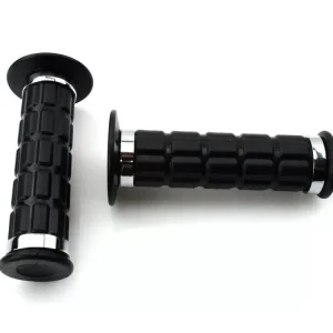 Griffgummi Satz Schwarz Chromringe 25/22mm 120mm für Simson S50, S51, S70, SR50, SR80, Zündapp, Kreidler, Hercules, Puch Neu