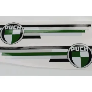 Günstig Aufkleber Satz 2 länge gesamt ca. 210mm hoch 55mm für Puch VZ 50 Mokick Dakota
