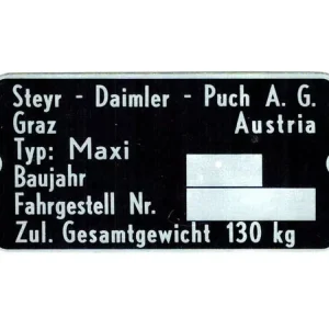 Mega-Angebot Typenschild Blanko 74 x 35mm für Puch Maxi N