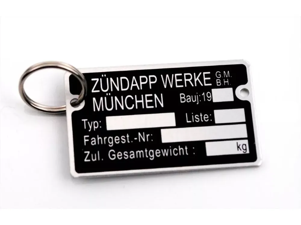 Meistverkauft Schlüsselanhänger MOGA Blech 40x24mm 1mm Stärke für Zündapp