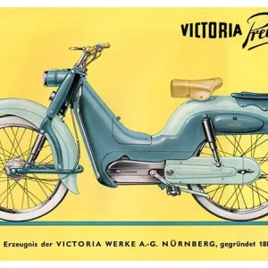 Werbeplakat Victoria 29 cm 42 cm für Mofa Mokick Solange Der Vorrat Reicht