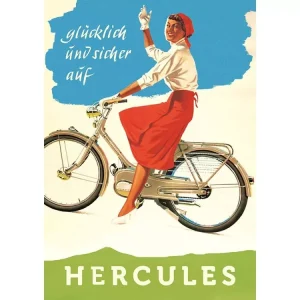 Werbeplakat Hercules 42 cm hoch 29 cm breit für Hercules Moped Typ 214 Letzte Chance