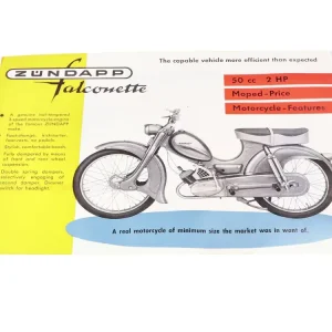 Original Flyer/Prospekt A5 in Englisch für Zündapp Falconette Zertifiziert