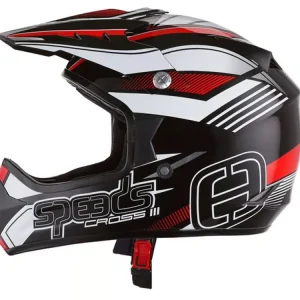 Helm Speeds Cross III schwarz / rot / weiß glänzend Größe M (57-58cm) Kostenfreie Lieferung