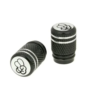 Ventilkappen Set Peace schwarz - universal Echt