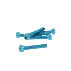 Neu Schraubensatz 6 Stück Innensechskant Alu blau - M5x30