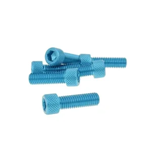 Schneller Versand Schraubensatz 6 Stück Innensechskant Alu blau - M8x25