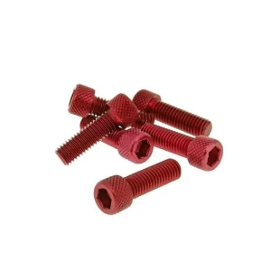 Meistverkauft Schraubensatz 6 Stück Innensechskant Alu rot - M8x25