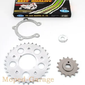 Kettensatz Teilung 415 Ritzel Z15, Kettenrad Z33 für Kreidler Florett Eiertank K 54/0M Gratis Versand