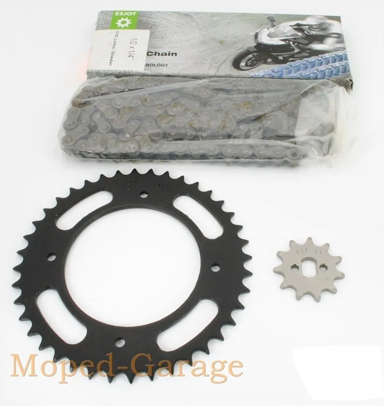 Kettensatz Esjot für Zündapp Automatic Mofa Typ 442 Original 11 Ritzel 40 Kettenrad Preis Gesenkt