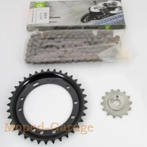 Esjot Tuning Kettensatz Kreidler MP 2 Original14 Ritzel 36 Kettenrad Echt