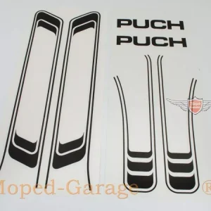 Aufkleber Satz für Tank, Rahmen PVC schwarz für Puch Maxi Highlight
