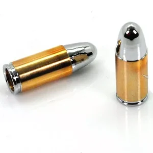 Preiswert Ventilkappen Drag Specialties Aluminium Bullet Chrom/Gold für Zündapp, Kreidler, Hercules, Puch, Miele, KTM, DKW