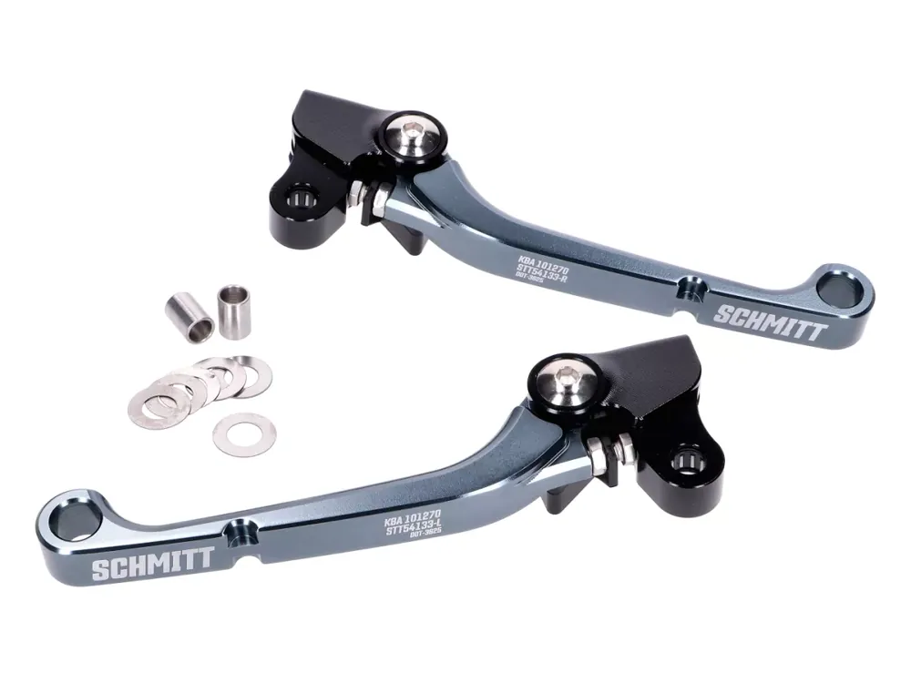 Bremshebel Kupplungshebel Set Schmitt Handanker CNC Aluminium schwarz-grau für Simson S50, S51, S53, KR51/2, SR50, SR80 Preisknaller