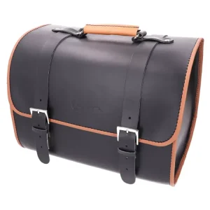 Geprüft Lederkoffer Vespa Echtleder schwarz ca. 30 Liter