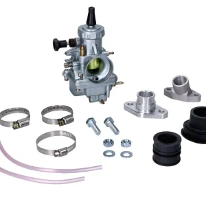 Finale Aktion Vergaser 24mm mit Ansaugstutzen und Anschlussgummi für Zündapp GTS 50, KS C 50
