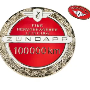Aufkleber Zündapp Logo 100.000 km Jubiläum inkl. Pin Solange Der Vorrat Reicht