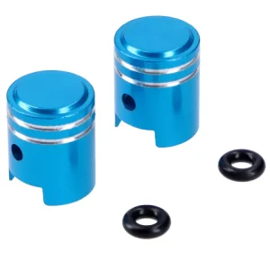 Sonderaktion Ventilkappen Satz Aluminium blau Kolbenform