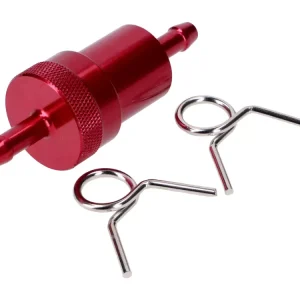 Sonderangebot Benzinfilter Aluminium rot 7mm Anschluss, 77mm Länge