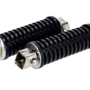 Kostenloser Rückversand Fußrasten Satz Sozius schwarz mit Gummi für Honda C50, C70 Cub