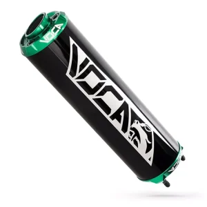 Angebot Endschalldämpfer VOCA Alu schwarz - CNC Endkappe grün