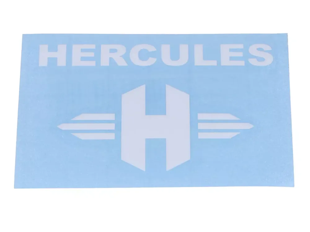 Garantierte Lieferung Aufkleber Schriftzug Rahmen Dekor weiß für Hercules Prima M, Optima, P, MF, HR