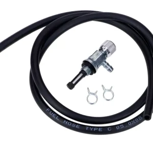 Preis Gesenkt Benzinhahn M10x1 Anschluss seitlich mit Benzinschlauch 5x8mm 1m, 2 Klemmschellen