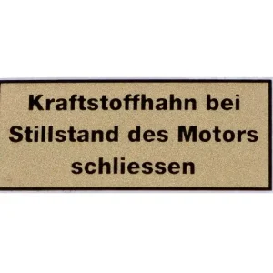 Jetzt Bestellen Aufkleber MOGA Kraftstoffhahn schließen 35x16mm für Zündapp, Kreidler, Hercules, Sachs, Puch, KTM, DKW