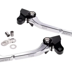 Bremshebel Kupplungshebel Set Schmitt Handanker CNC Aluminium schwarz-silber für Simson S50, S51, S53, KR51/2, SR50, SR80 Neu Im Sortiment